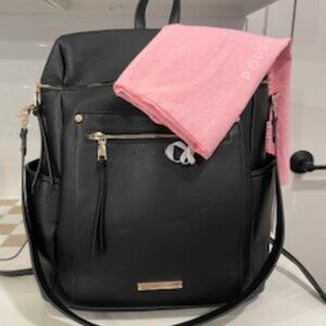 Black Leather Backpack by [Brand]